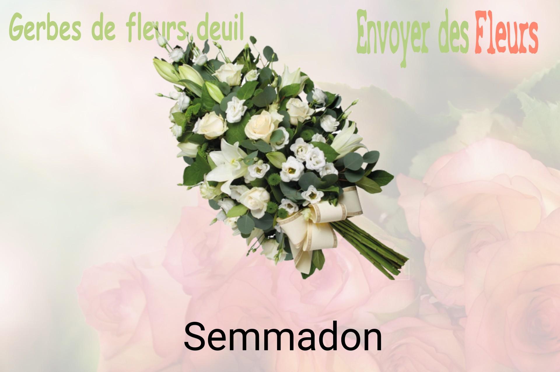 Gerbe de fleurs de deuil livrée à Semmadon